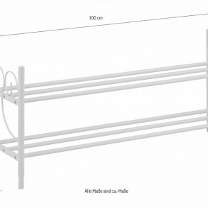 Raft pentru incaltari Princess - 100 cm - metal alb - Img 4