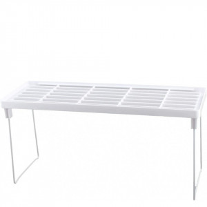 Raft pliabil pentru bucatarie Sourcingmap, plastic/metal, alb, 39 x 14 x 18.5 cm