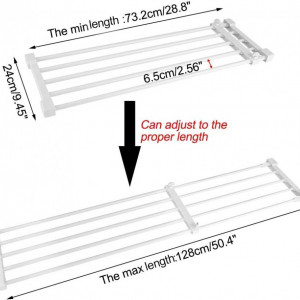 Raft telescopic pentru separator dulap Cocoarm, polipropilena, alb, 73-128 cm x 24 cm - Img 4