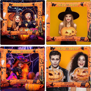 Rama foto gonflabila pentru cabina foto de Halloween LOOPES, plastic, portocaliu, 62 x 74 cm - Img 4