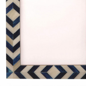 Rama foto Handicrafts, lemn masiv/MDF, alb/albastru, 12,7 x 17,7 cm - Img 6