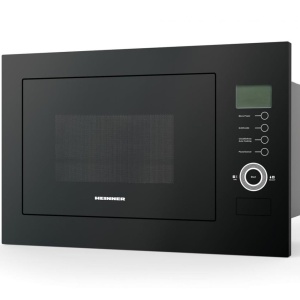 RESIGILAT – Cuptor cu microunde incorporabil Heinner HMW-25BIGBK, 25L, 900W, Grill, Control touch, Display LCD, Sticla Neagra