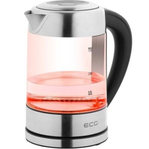 RESIGILAT - Cana fierbator din sticla ECG RK 1777 iluminare colora, 1,7 L, 2200 W, LED