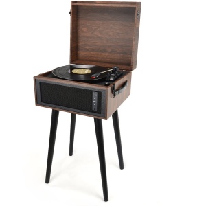 RESIGILAT Pick-up stereo cu difuzoare incorporate AKAI ATT-101BT, Bluetooth, Retro style, Maro