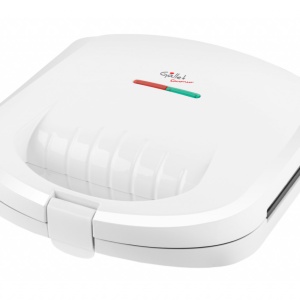 RESIGILAT - Sandwich maker GALLET SAUMUR CRO625, 800 W, 4 sandwich-uri triunghiulare, alb