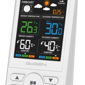 RESIGILAT - Statie meteo cu prognoza animata GoGEN ME 1250W, LCD color, senzor extern fara fir, alb - Img 4