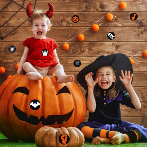 Rola cu 500 autocolante pentru Halloween Qpout, hartie, multicolor, 3,8 cm - Img 2