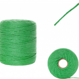 Rola de ata macrame Creative Deco, bumbac, verde, 100 m x 2-3 mm