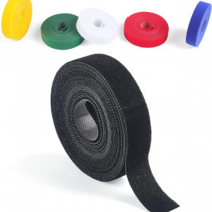 Rola de banda de fixare reutilizabila SXSHUOSI, nailon, negru, 5 m 