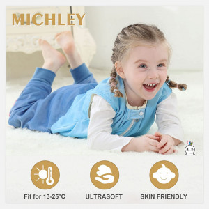 Sac de dormit pentru copii MICHLEY, poliester, alb/albastru, 4-5 ani - Img 3