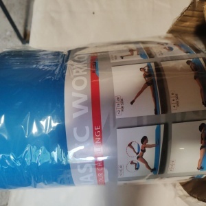 Saltea pentru antrenament si husa de protectie, pentru yoga, fitness, aerobic, pilates, exercitii la sol, POWRX, Antiderapant, 183x60 cm, Albastru, Resigilat, Grad A - Img 6