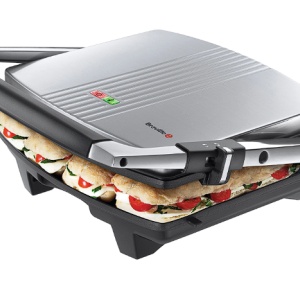 Sandwich-maker Breville Panini Large VST026X-01, 2000 W, negru/ inox, Resigilat, Grad A