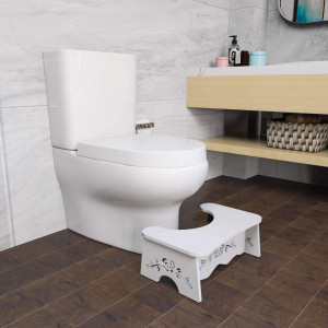 Scaun inaltator pentru toaleta Ellenge, lemn/plastic, alb, 43 X 17,5 X 28 cm - Img 5