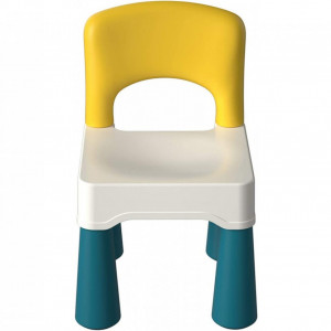 Scaun pentru copii Burgkidz, plastic, albastru/galben/alb, 26 x 25,5 x 43 cm