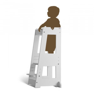 Scaun reglabil pentru copii Felix by Tissi, lemn masiv, alb, 40 x 81 x 39 cm - Img 2