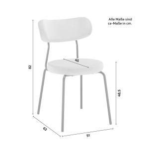 Scaun tapitat Lea, metal/catifea, gri/negru, 51 x 82 x 63 cm