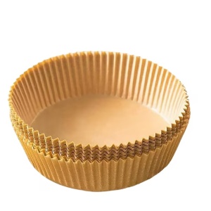 Set 100 bucati hartie de copt pentru friteuza AQOS, hartie, bej, 16 cm - Img 1