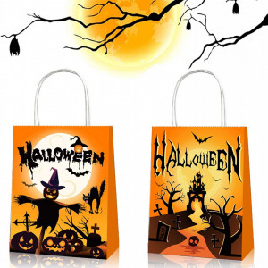 Set 12 pungi de cadou Halloween LITOU, hartie, 16 x 21 x 8 cm - Img 5