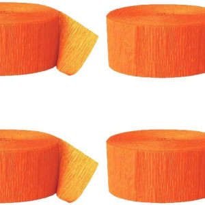 Set 12 role de hartie creponata ZYOOO, portocaliu, 25 m