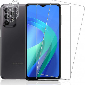 Set 2 folii de protectie pentru ecran si 2 pentru camera compatibile cu Samsung Galaxy S23 Plus 5G Reroxe, sticla, transparent, 6,6 inchi