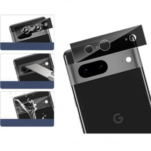 Set 2 folii si 2 protectii pentru camera compatibile cu Google Pixel 7 PhoCathy, sticla securizata, transparent/negru, 6,3 inchi