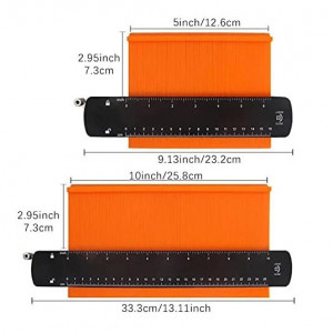 Set 2 instrumente flexibile de masurare pentru contur Sayiant, negru/portocaliu, plastic/metal - Img 4