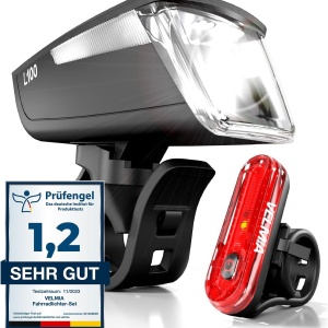 Set 2 lumini fata-spate pentru bicicleta Velmia, LED, plastic