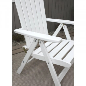Set 2 scaune de gradina Irinna, lemn masiv, alb, 109 x 61 x 64 cm
