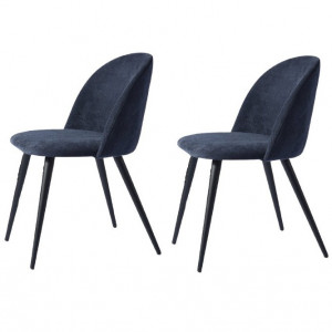 Set 2 scaune de masă tapițate Alto, albastru, 77,5cm H x 49cm W x 49,5cm D