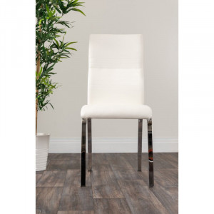 Set 2 scaune tapițate Strout, alb, 100cm H x 60cm W x 60cm D - Img 2