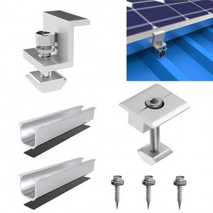 Suporturi pentru panouri solare Nsvepon, aluminiu , argintiu 