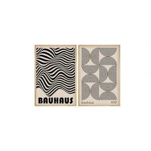 Set 2 tablouri decorative Re-Bloom, MDF, natur/negru, 50 x 70 cm - Img 1