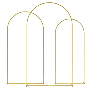 Set 3 arcade nunta Re-Bloom, metal, 120x220 cm / 100x200 cm / 80x180 cm, auriu - Verificat A · Re-Bloom