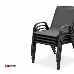Set 32 scaune Kiwari Lago 55.5x72.5x92.5 cm, suprapozabile, 110 kg, interior/exterior, negru - Img 4