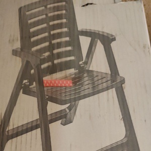 Set 4 scaune de gradina, Progarden, Rexi, Pliabil, Polipropilena, Antracit, 56x89x82 cm, Resigilat, Grad A - Img 4