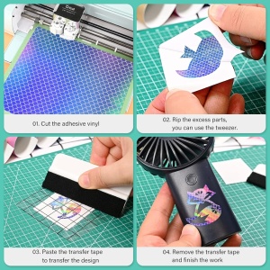 Set 6 coli de hartie pentru transfer termic Ehdis, vinil, multicolor, 30 x 30 cm