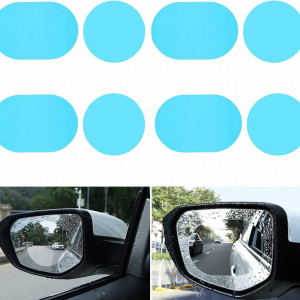 Set de 8 folii de protectie pentru oglinda auto Scobuty, PET, transparent, 10 x 10 cm /10 x 14.5 cm