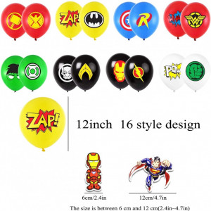 Set aniversar de 32 baloane si 50 autocolante Jingyou, multicolor, latex/hartie, 6 cm / 12 cm - Img 6