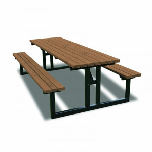 Set bancă și masă de picnic Reva Steel, oțel, 74cm H x 180cm L x 156cm W - Img 1