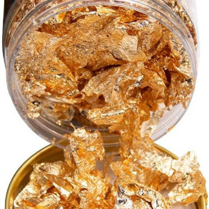 Set borcan cu foite de aur KINNO, cupru/aluminiu, 5 g