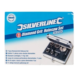Set carote cu varf diamantat Silverline, 11 bucati