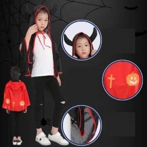 Set costum de Halloween si o geanta pentru copii Aomaigad, poliester, multicolor, 12 ani