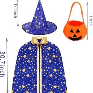 Set costum si o geanta pentru Halloween Pobec, textil/nailon, portocaliu/negru