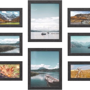 Set de 10 rame foto Songmics, MDF, negru, Resigilat, Grad A