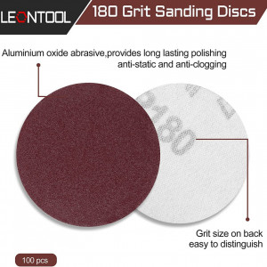 Set de 100 de discuri abrazive Leontool, oxid de aluminiu, rosu, 180, 7,5 cm - Img 7