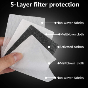 Set de 100 filtre de carbune activ PM2.5 pentru masca de protectie Begleri, alb/gri, 12 x 7 cm - Img 6