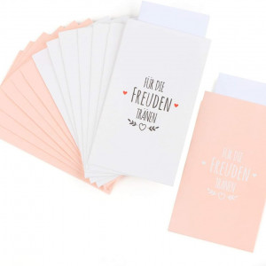 Set de 100 plicuri pentru nunta ABSOFINE, hartie, alb/roz/negru, 10,6 x 6,3 cm