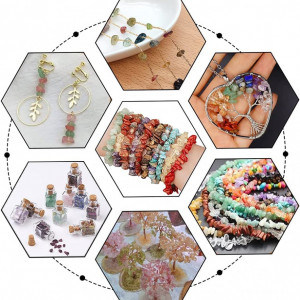 Set de 1017 accesorii pentru fabricarea bijuteriilor Xiangmall, piatra/zinc, multicolor - Img 3
