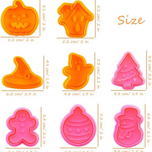 Set de 11 forme pentru prajituri de Halloween MEZHEN, plastic, multicolor - Img 6