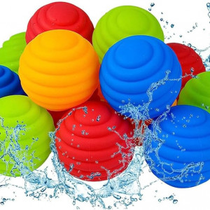 Set de 12 bombe cu apa reutilizabile pentru jocuri de vara Diko, silicon, multicolor, 6 cm 
